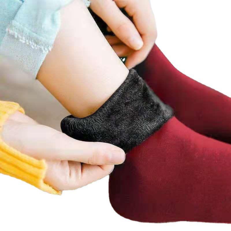 Men Women Socks Winter Warm Snow Socks Thickened Socks Add Velvet Solid Lolita Dew Ankle Bare Leg Happy Fun Harajuku Kawai Sox RR Ofertas